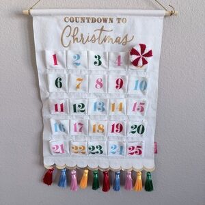 NWOT Advent Christmas Countdown Calendar with Tassels